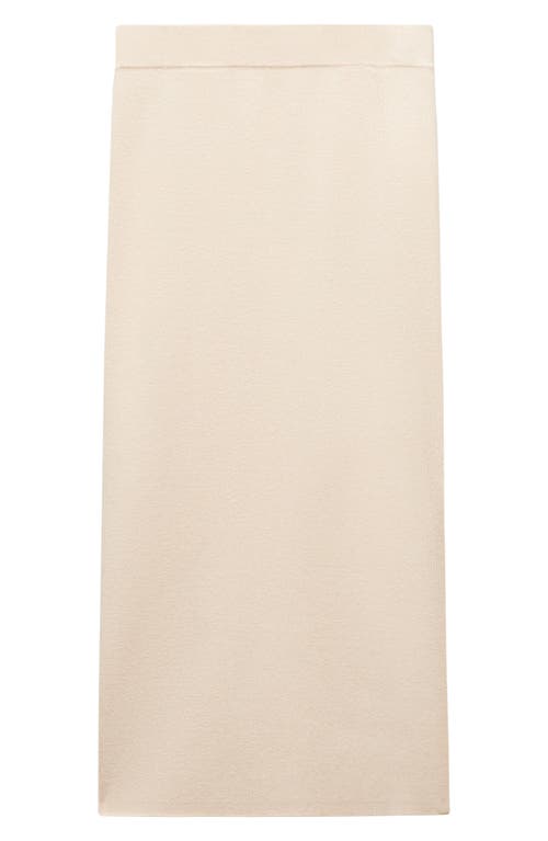Mango Nora Sweater Knit Midi Skirt In Light Beige