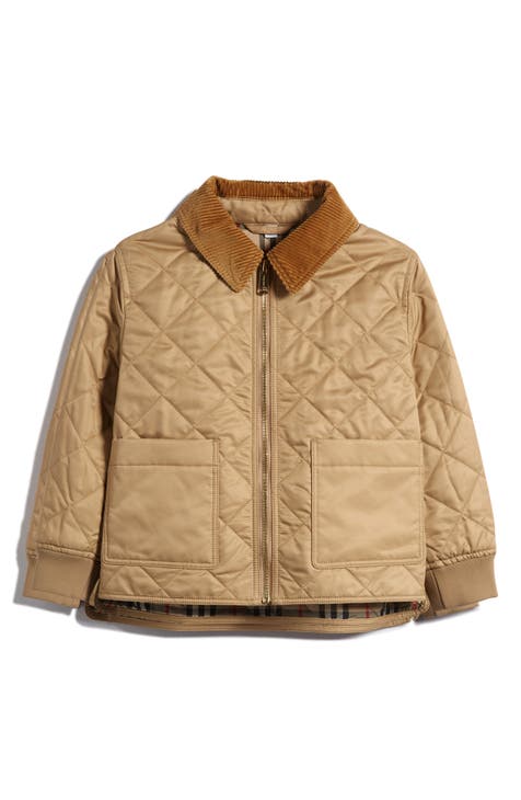 Burberry Girls' TB Monogram Quilted Jacket - Pink Sizes 7-16