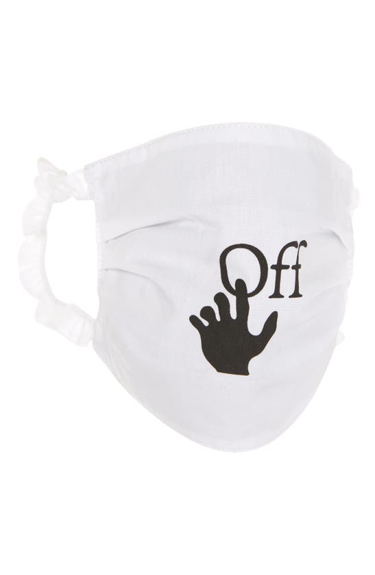 Shop Off-white Logo Adult Face Mask In White Black