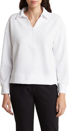 Adrianna Papell Ottoman Rib Zip Front Pullover Top Nordstromrack