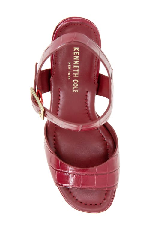 Kenneth Cole Darla Ankle Strap Platform Sandal In Rio Red Croco