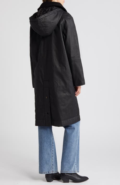 Shop Bernardo Waxed Cotton Twill Coat In Black