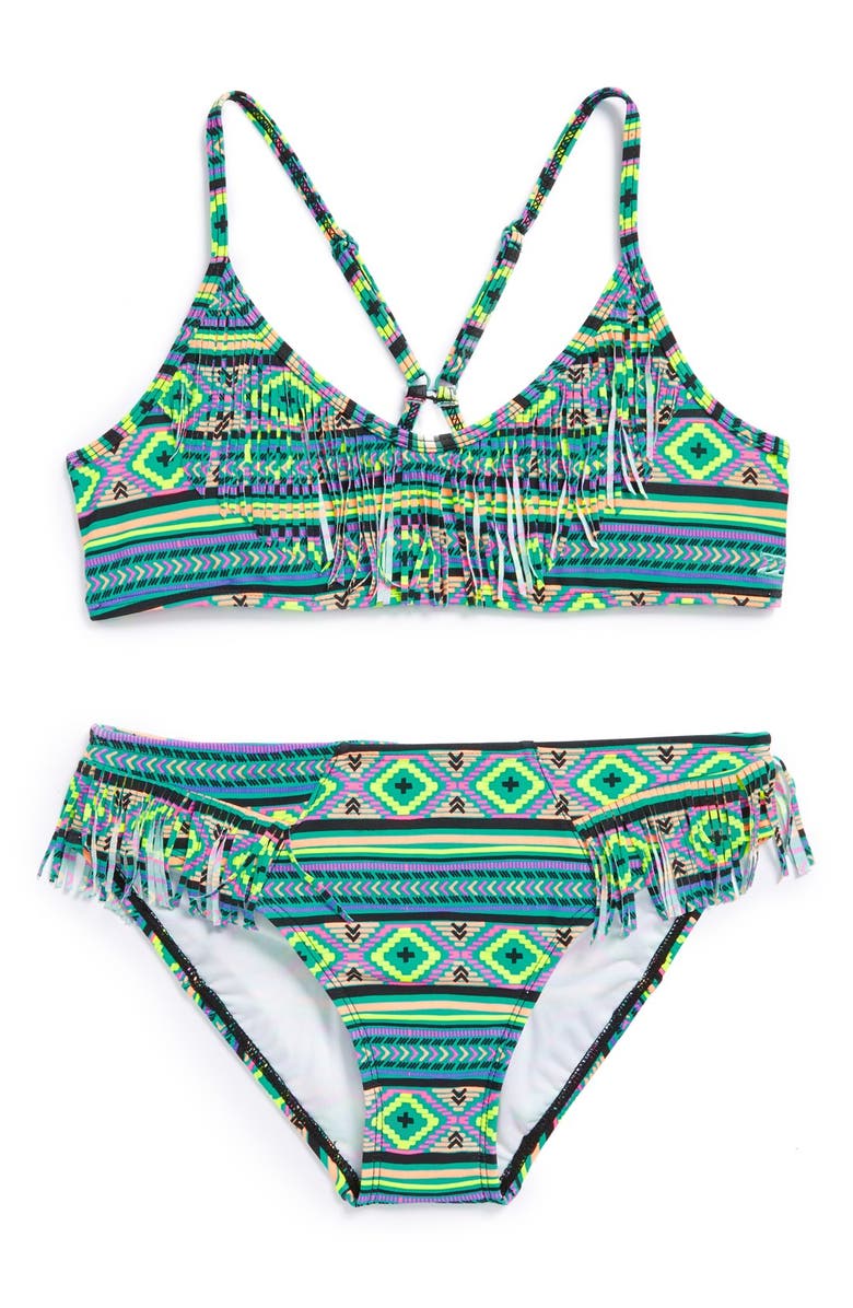 Billabong 'Heat Wave' Fringe Two-Piece Swimsuit (Big Girls) | Nordstrom
