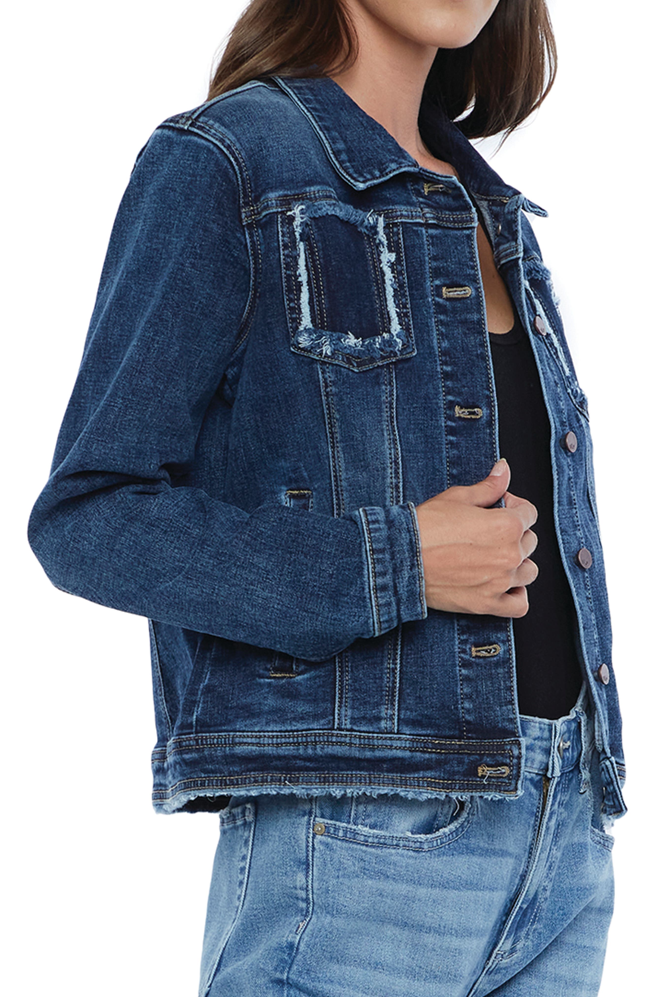 Wash Lab Denim Sammy Frayed Denim Jacket Nordstrom