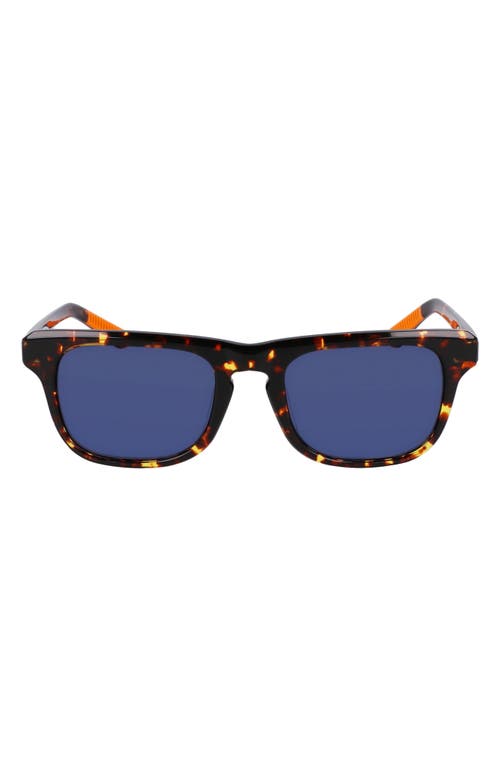 52mm Modified Rectangular Sunglasses in Dark Amber Tortoise