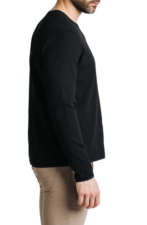 Shop Western Rise Venture Waffle Performance Crewneck Sweatshirt In Black