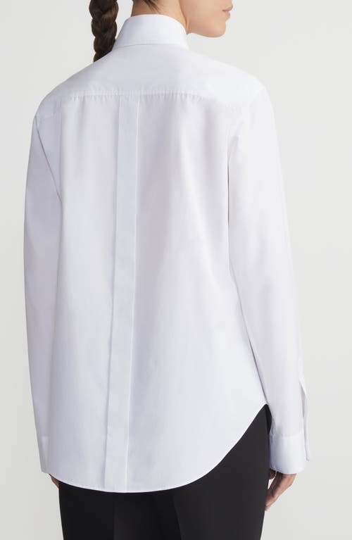 Lafayette 148 Embroidered Cotton Shirt In White