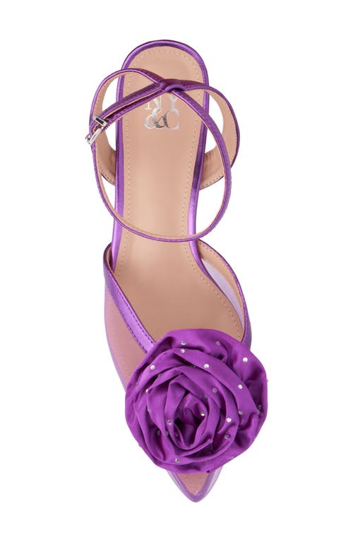 Shop New York And Company Violetta Flower Pump In Purple