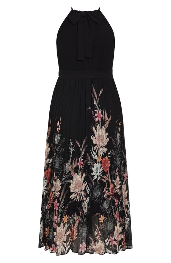 Shop City Chic Rebecca Floral Belted Maxi Dress In Black Botanical Bdr