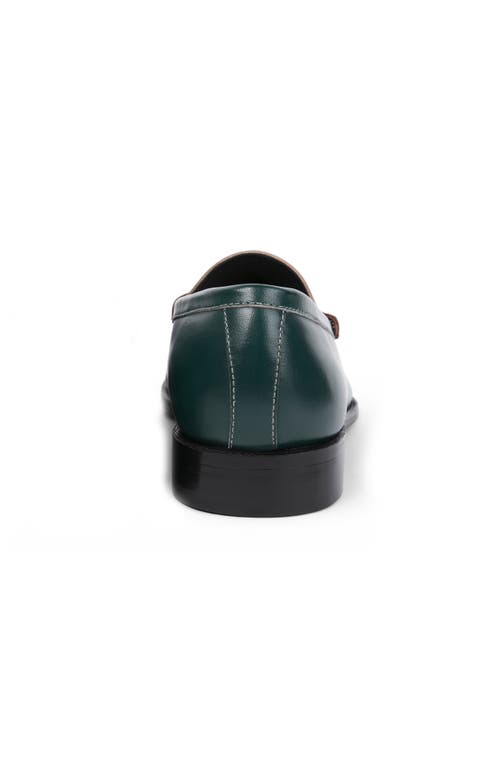 Anthony Veer Como Penny Loafer In Dark Green Brown