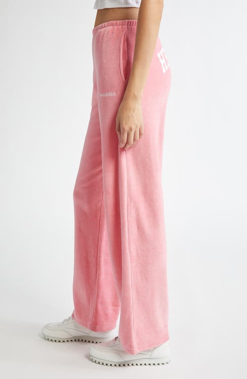 Shop Sporty And Rich Sporty & Rich Health Ivy Cotton Velour Sweatpants In Cotton Candy