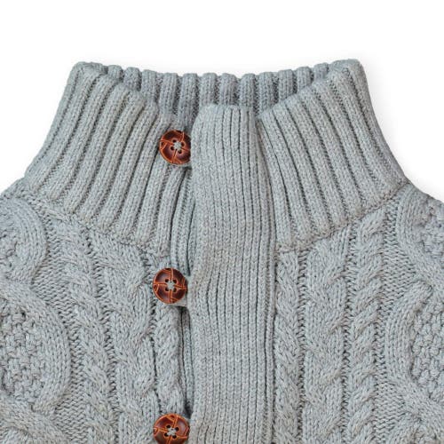 Hope & Henry Baby Boys' Organic Mock Neck Cable Sweater, Infant In Gray Heather