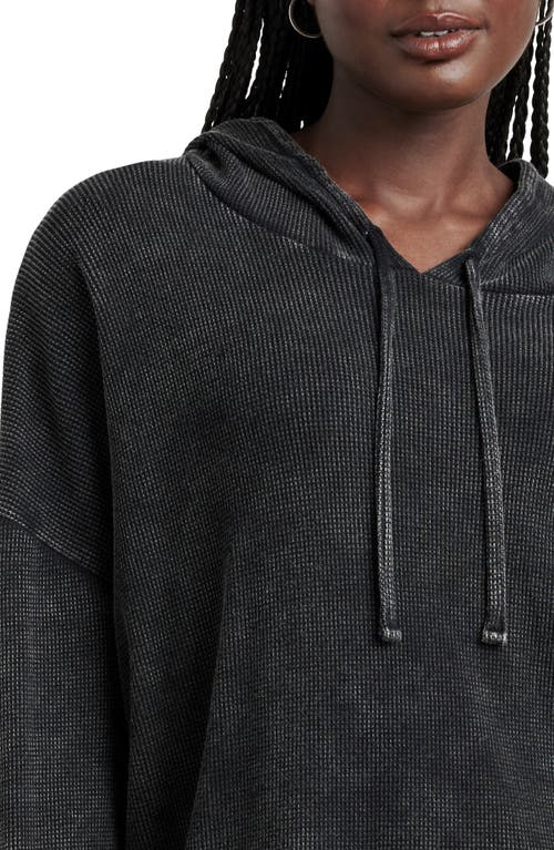 Splendid Jaime Thermal Hoodie In Black Wash