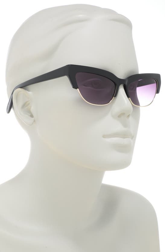 Shop Bcbgmaxazria 56mm Extreme Kitten Combo Sunglasses In Shiny Black Shiny Gold