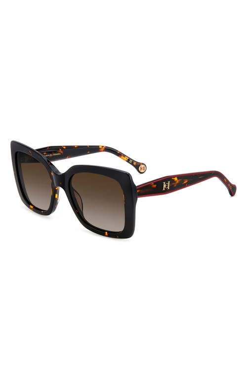 Carolina Herrera 54mm Gradient Square Sunglasses In Havana/brown Sf