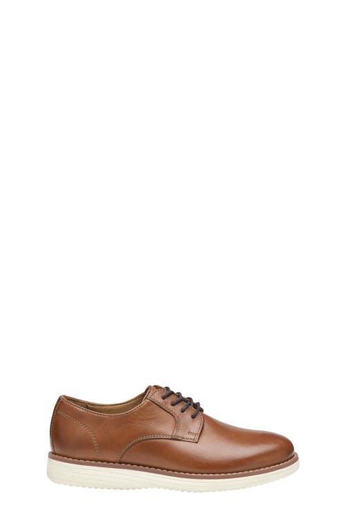 Johnston & Murphy Kids' Upton Plain Toe Derby In Tan Full Grain