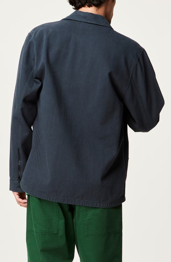 Shop Picture Organic Clothing Smeeth Organic Cotton Drill Jacket In Dark Blue