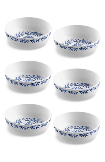 Tarhong Set Of Six Azul Melamine Bowls In Blue