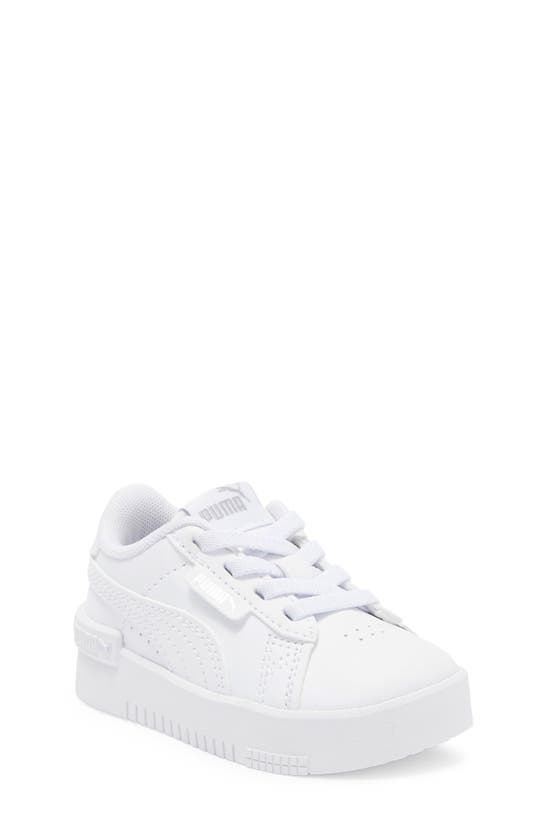 Shop Puma Kids' Jada Elastic Sneaker In  White- White-silver