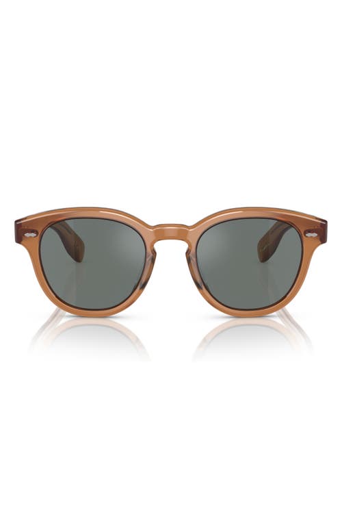 Shop Oliver Peoples Cary Grant 50mm Pillow Sunglasses In Carob/regal Brown