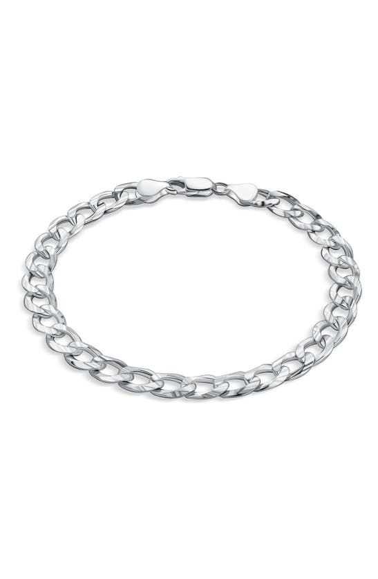 Best Silver Flat Curb Bracelet In White