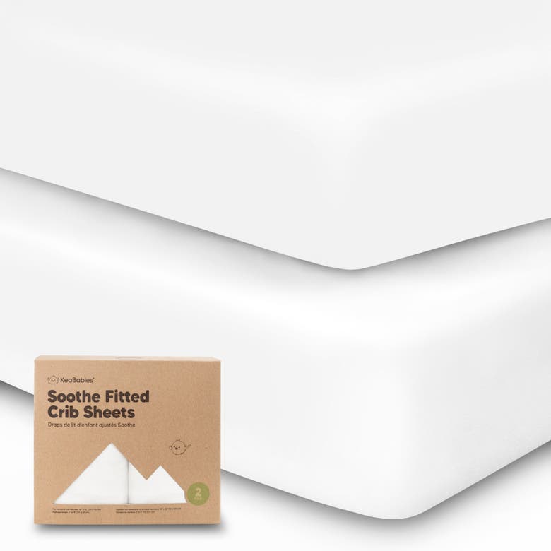 Shop Keababies Soothe Fitted Crib Sheet In Soft White