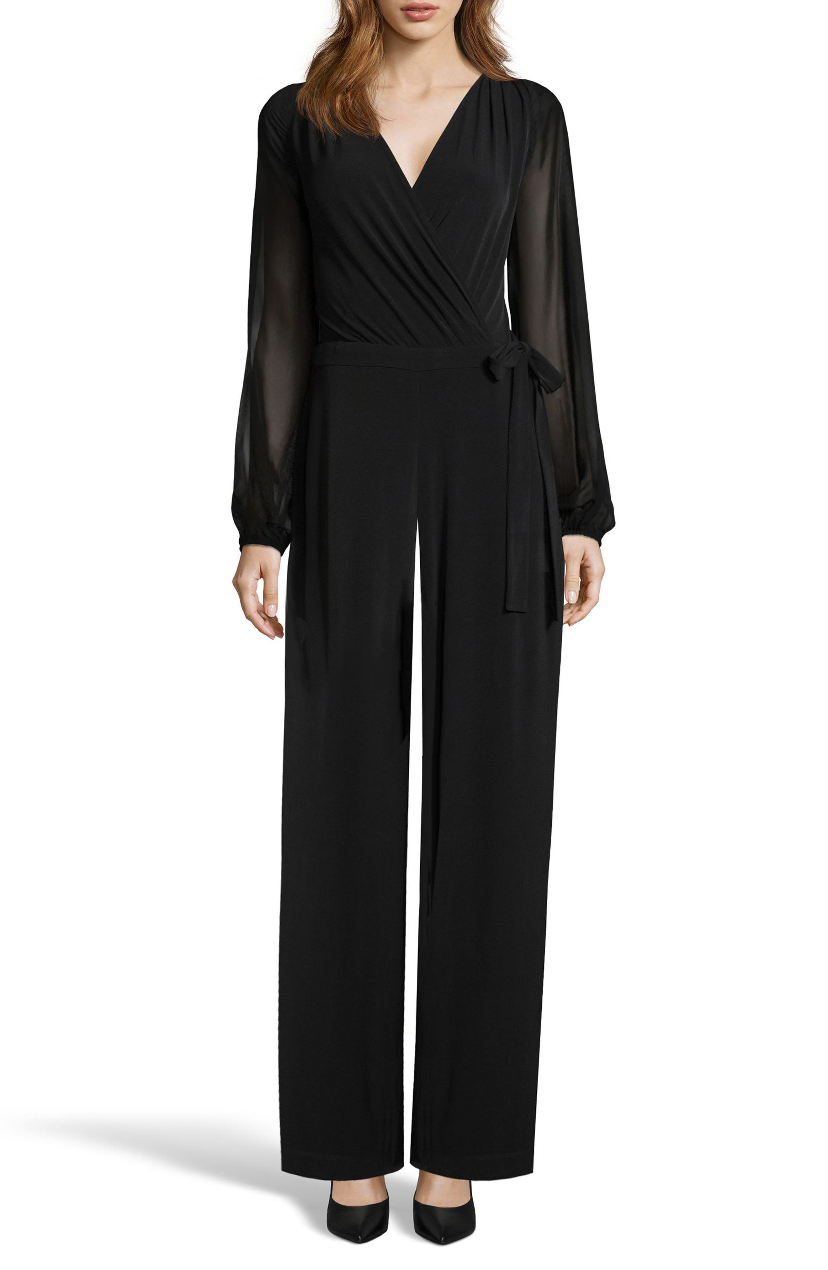 ECI Sheer Sleeve Jumpsuit Nordstrom