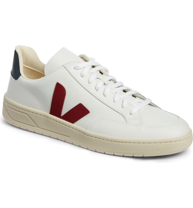 VEJA V-12 Sneaker, Main, color, EXTRA WHITE/ MARSALA/ NAUTICO