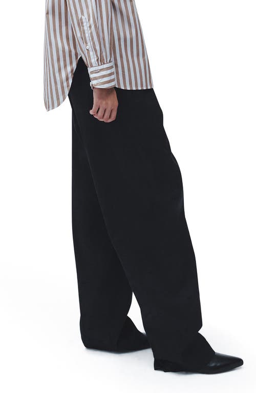 Rag & Bone Donovan Linen Blend Wide Leg Pants In Black
