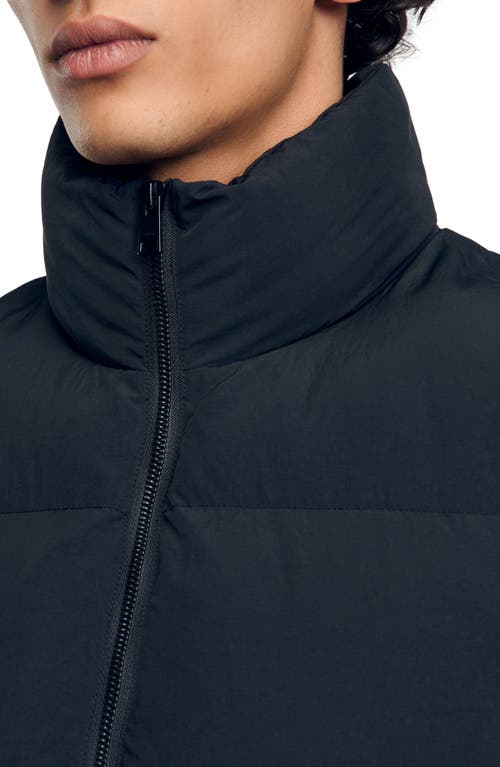 Shop Sandro Sleeveless Down Jacket In Black