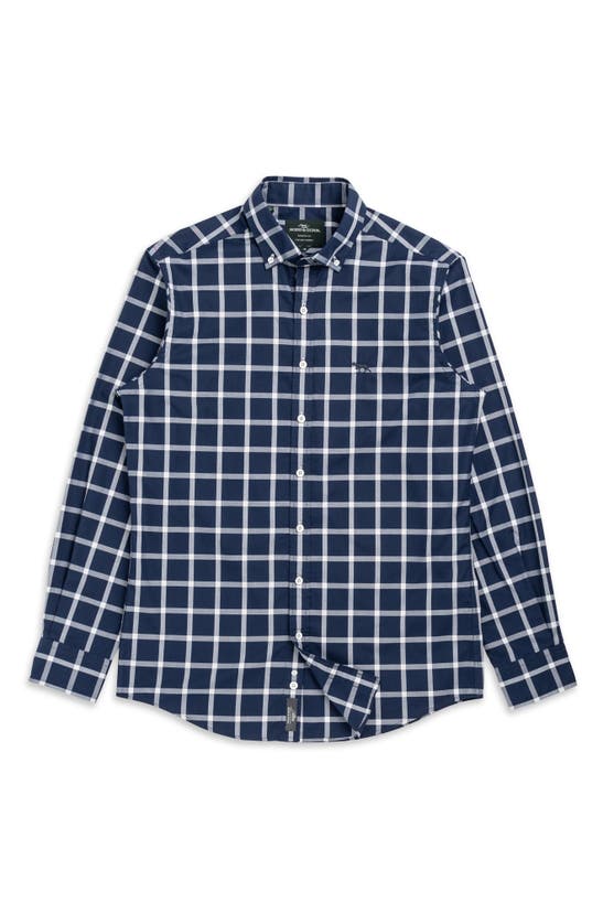 Shop Rodd & Gunn Check Button-down Oxford Shirt In Navy