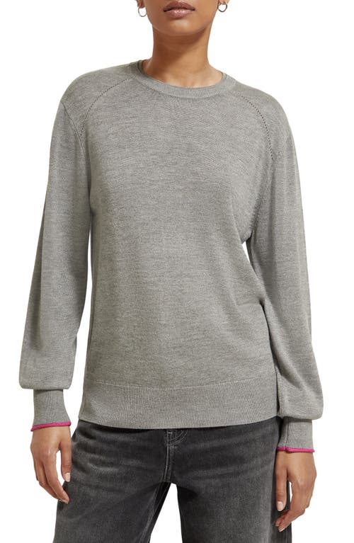 Crewneck Sweater in Mid Grey Melange