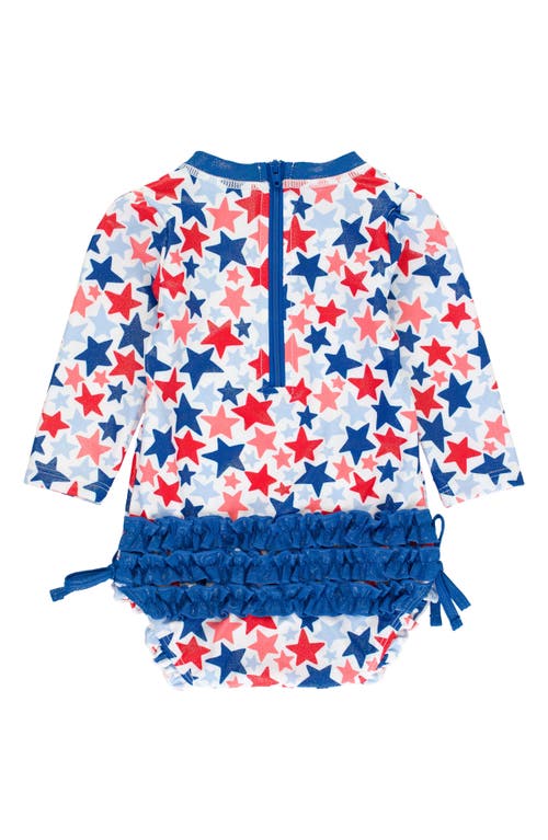 Shop Rufflebutts Shimmer Star Spangle One-piece Swimsuit In Shimmer Star-spangled