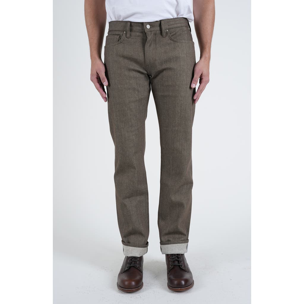 HIROSHI KATO The Hammer Straight Leg 10.5-Ounce Stretch Selvedge Jeans in Brown Raw