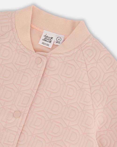 Shop Deux Par Deux Girl's Quilted Long Sleeve Overshirt Light Pink In Rose Smoke