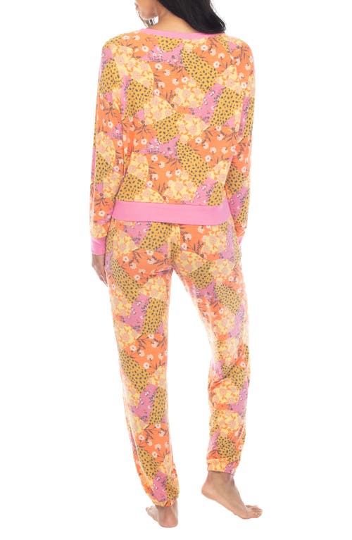 Shop Honeydew Intimates Honeydew Star Seeker Brushed Jersey Pajamas In Aperol Patchwork