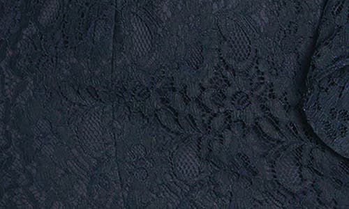 City Chic Lily Off The Shoulder Lace Dress In Navy