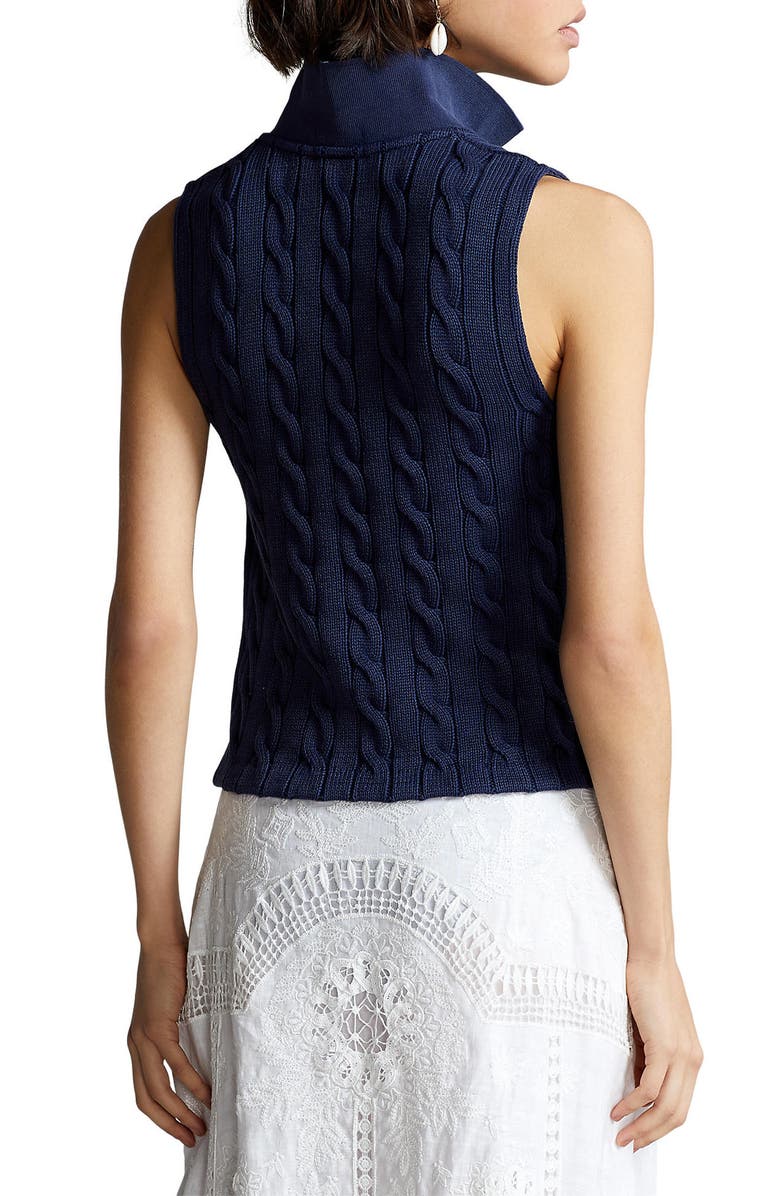 Women's Cable Sleeveless Cotton Sweater