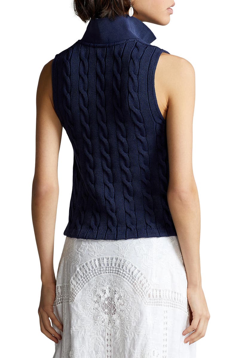 Women's Cable Sleeveless Cotton Sweater Women's Cable Sleeveless Cotton Sweater