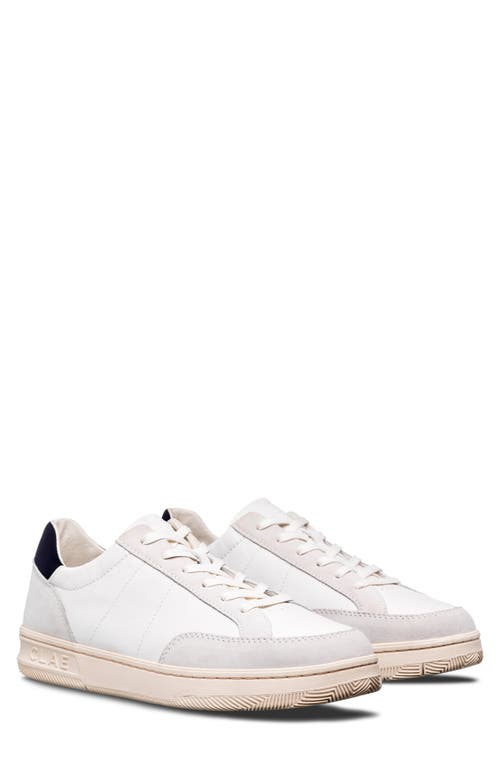CLAE Monroe Sneaker White Leather Navy at Nordstrom,