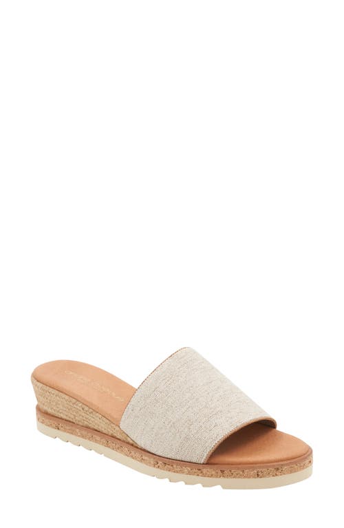 André Assous Nessie Espadrille Wedge Slide Sandal Beige Linen at Nordstrom,