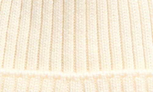 Shop Moncler Kids' Merino Wool Cuff Beanie In White