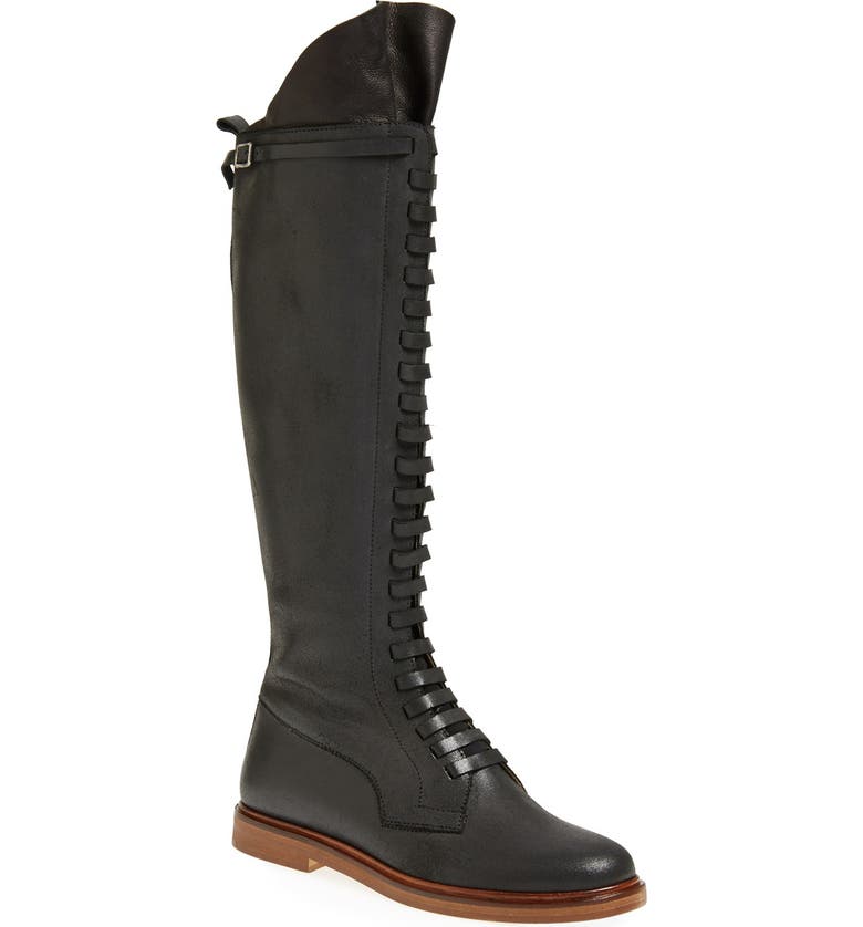 MM6 Maison Margiela Lace-Up Tall Calfskin Leather Boot (Women) | Nordstrom