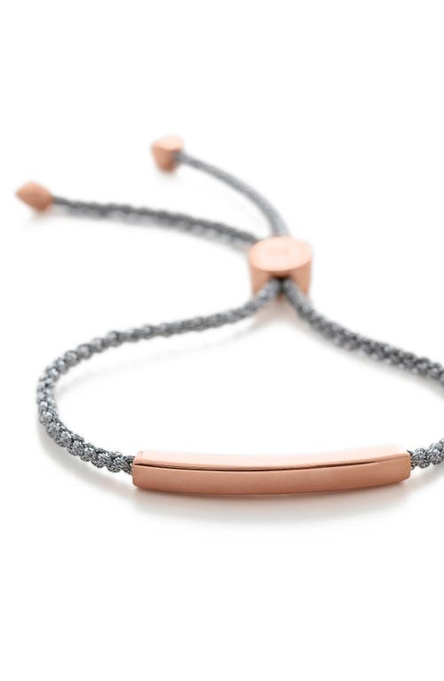 Shop Monica Vinader Engravable Linear Friendship Bracelet In Rose Gold/silver Metallica