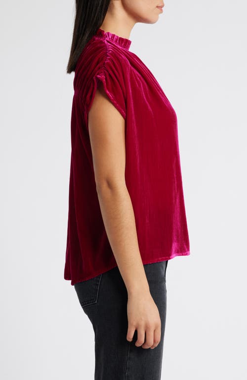 Wit & Wisdom Extended Sleeve Velvet Top In Raspberry Rose