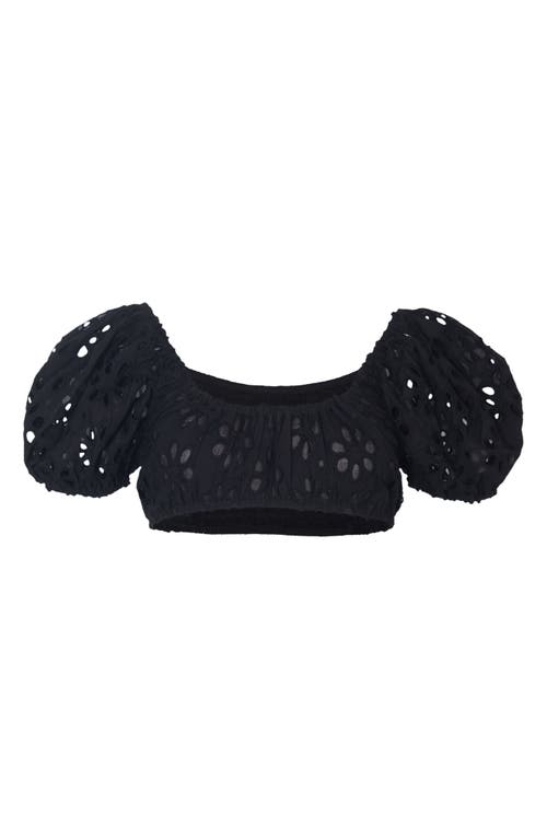 Shop Nasty Gal Eyelet Embroidered Cotton Crop Top In Black