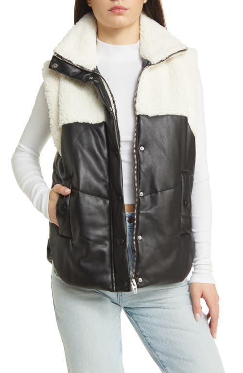 BLANKNYC Faux Leather & Shearling Vest Lucky Break at Nordstrom,