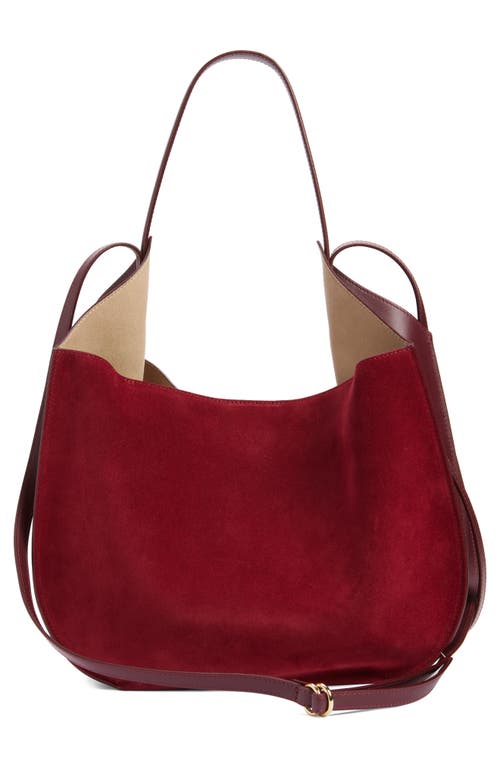 Shop Ree Projects Helene Suede Hobo Bag In Maroon