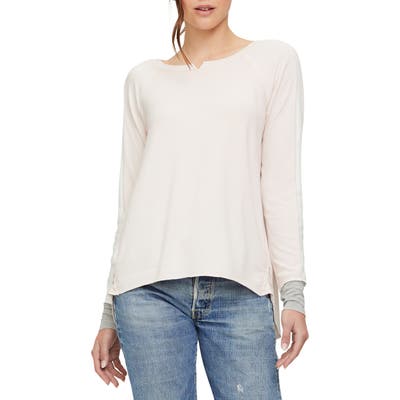 Michael Stars Kim Madison Sleeve Stripe Long Sleeve Tee, Black