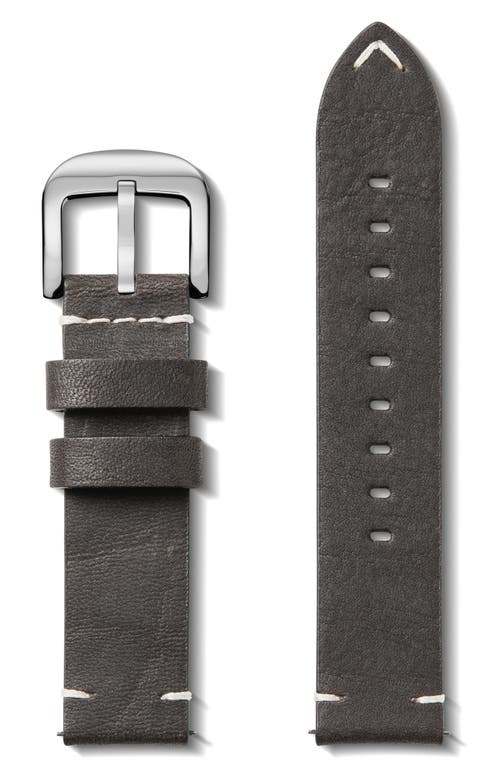 Shinola 20mm Leather Watch Strap in Black at Nordstrom